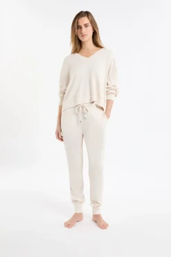 ETAM Ponchos, Sudaderas Y Chaquetas|Homewear|Sudadera de pijama con cuello en V BEIGE
