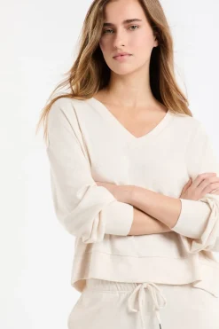 ETAM Ponchos, Sudaderas Y Chaquetas|Homewear|Sudadera de pijama con cuello en V BEIGE