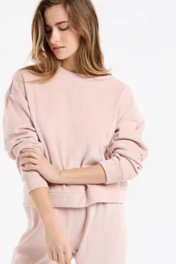 ETAM Homewear|Los Pijamas Más Responsables|Sudadera de pijama con cuello redondo ROSA EMPOLVADO