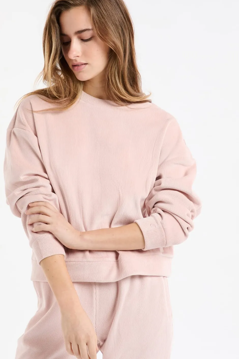 ETAM Homewear|Los Pijamas Más Responsables|Sudadera de pijama con cuello redondo ROSA EMPOLVADO