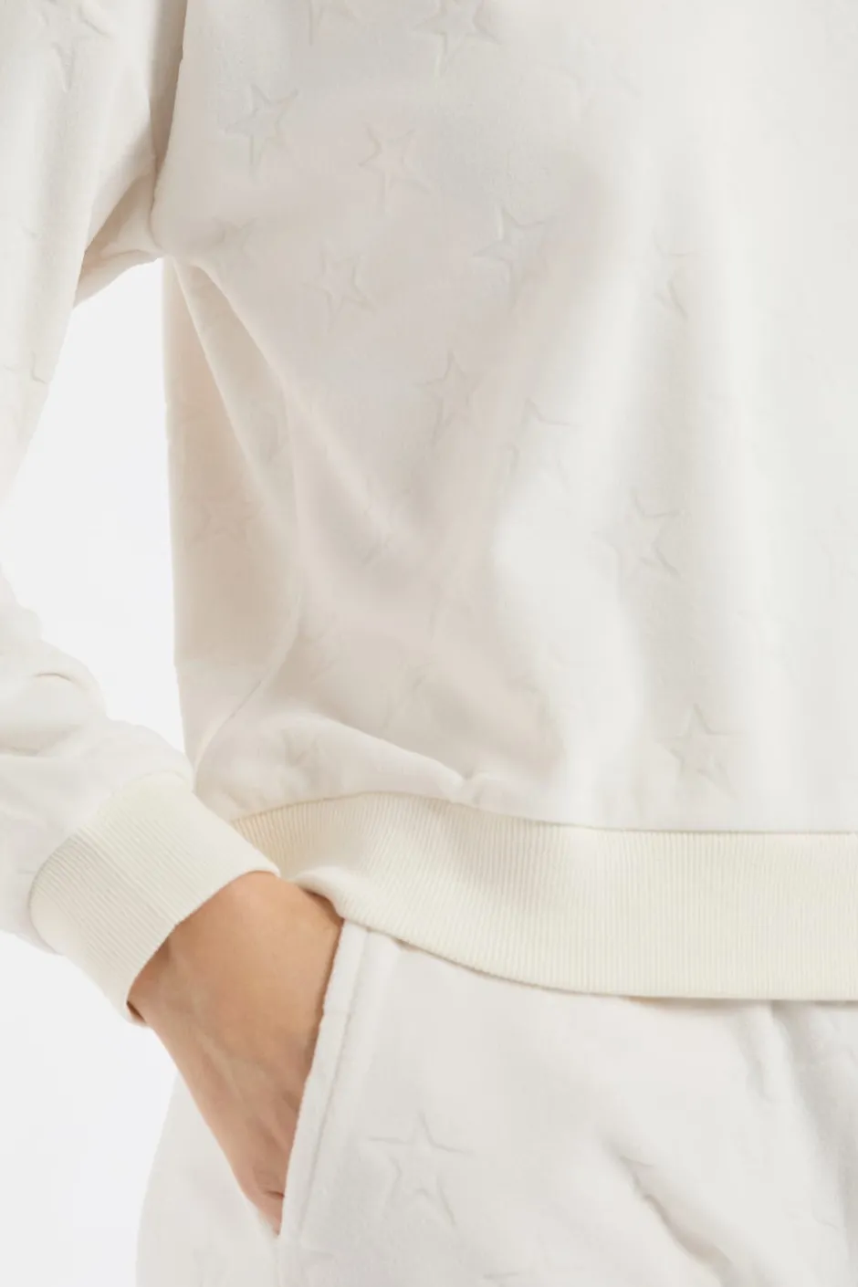 ETAM Los Pijamas Más Responsables|Ponchos, Sudaderas Y Chaquetas|Sudadera de pijama con estampado de estrellas crudo