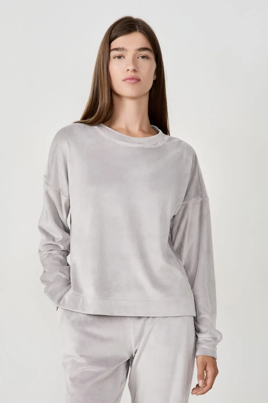 ETAM Homewear|Pijamas Calentitos|Sudadera de pijama de terciopelo GRIS