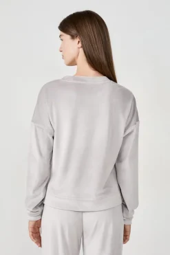 ETAM Homewear|Pijamas Calentitos|Sudadera de pijama de terciopelo GRIS