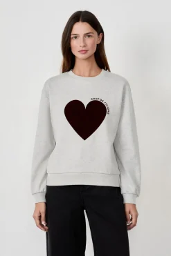 ETAM Básicos|Cuello Redondo|Sudadera estampada corazón GRIS