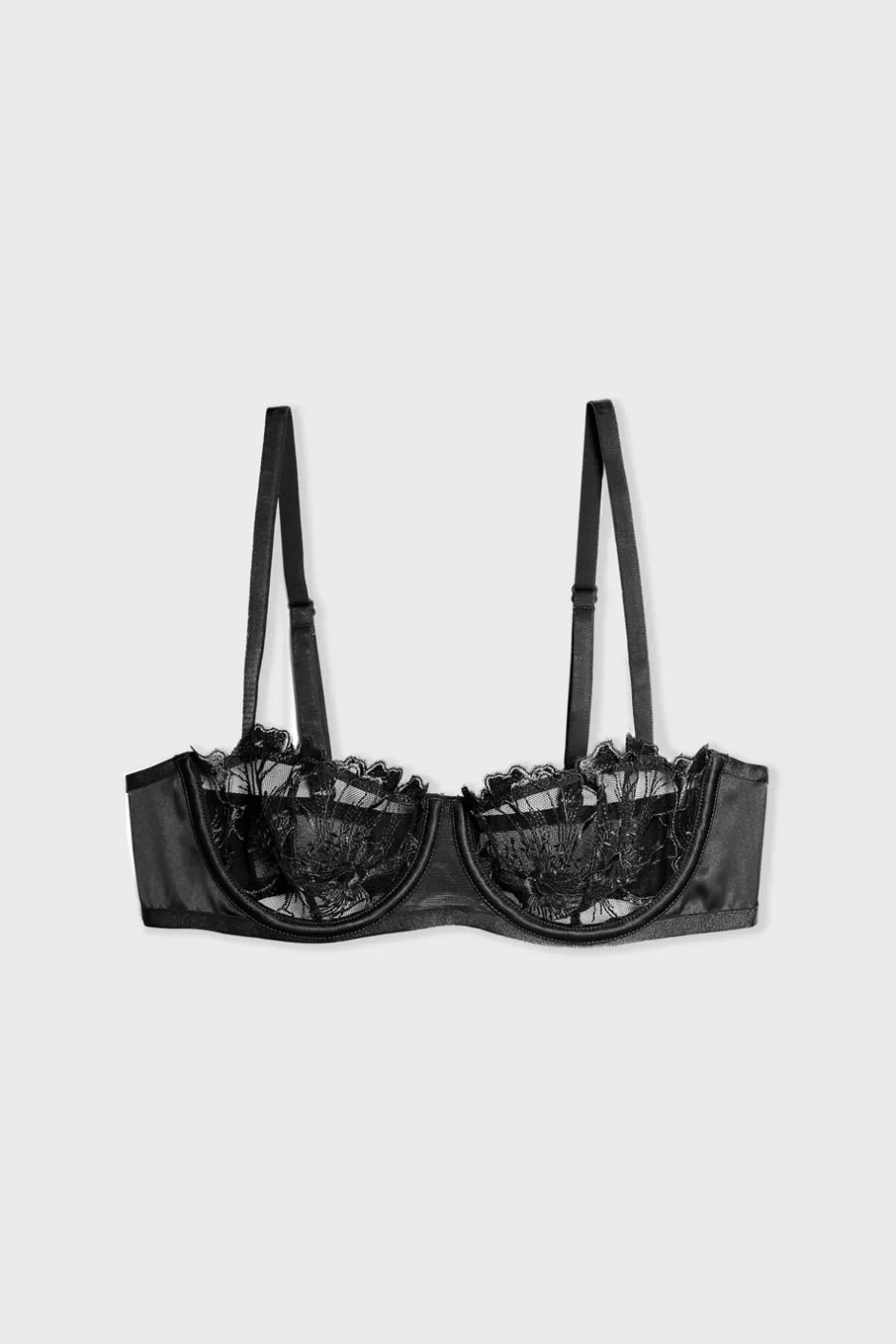 ETAM Sujetadores Sexy|Balconette|Sujetador Nº 9 - Balconnet NEGRO