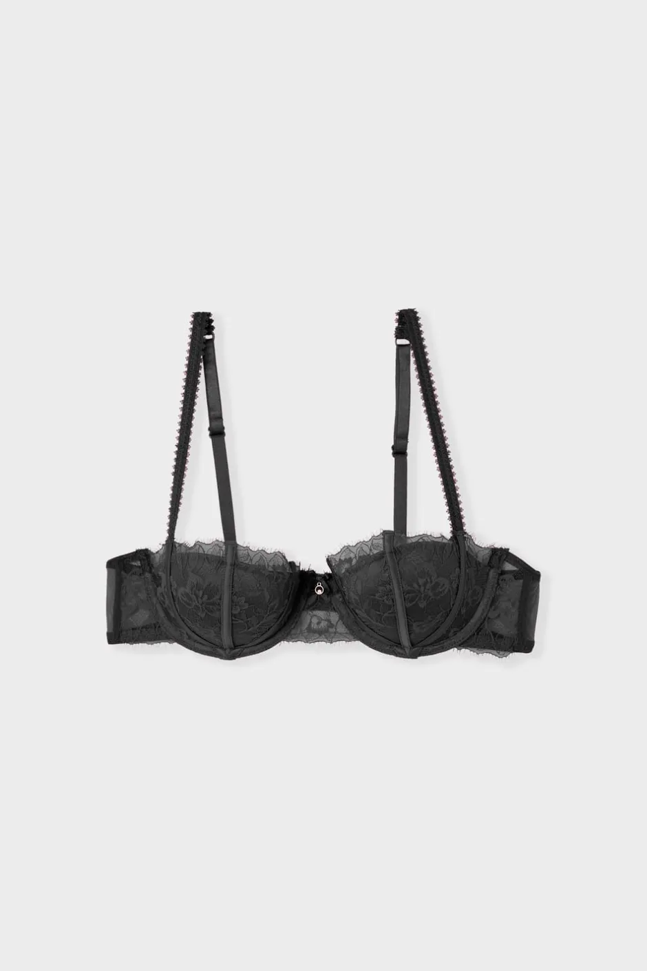 ETAM Sujetadores De Encaje|Push Up|Sujetador balconnet push-up de tul y satén NEGRO