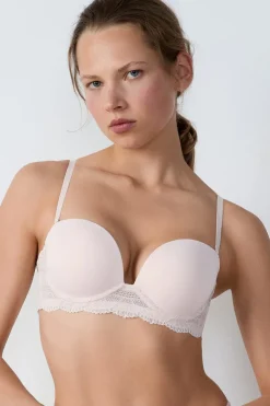 ETAM Sujetadores De Encaje|Push Up|Sujetador bandeau ROSA P&Aacute;LIDO