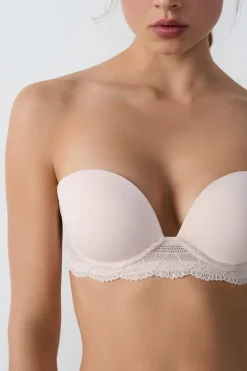 ETAM Sujetadores De Encaje|Push Up|Sujetador bandeau ROSA PÁLIDO