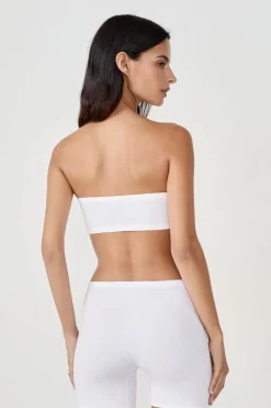 ETAM Lencería De Novia|Sin Tirantes|Sujetador bandeau con aros de algodón orgánico elástico BLANCO