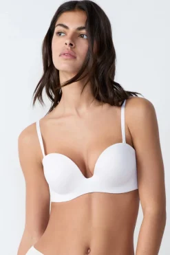 ETAM Sujetadores Invisibles|Sujetadores Deportivos·Sujetadores Invisibles|Sujetador bandeau con tirantes extraíbles, Copa A-B CRUDO