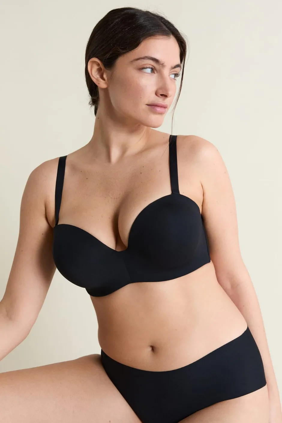 ETAM Sujetadores Invisibles|Sujetadores Deportivos·Sujetadores Invisibles|Sujetador bandeau, copas C-E, tirantes desmontables NEGRO