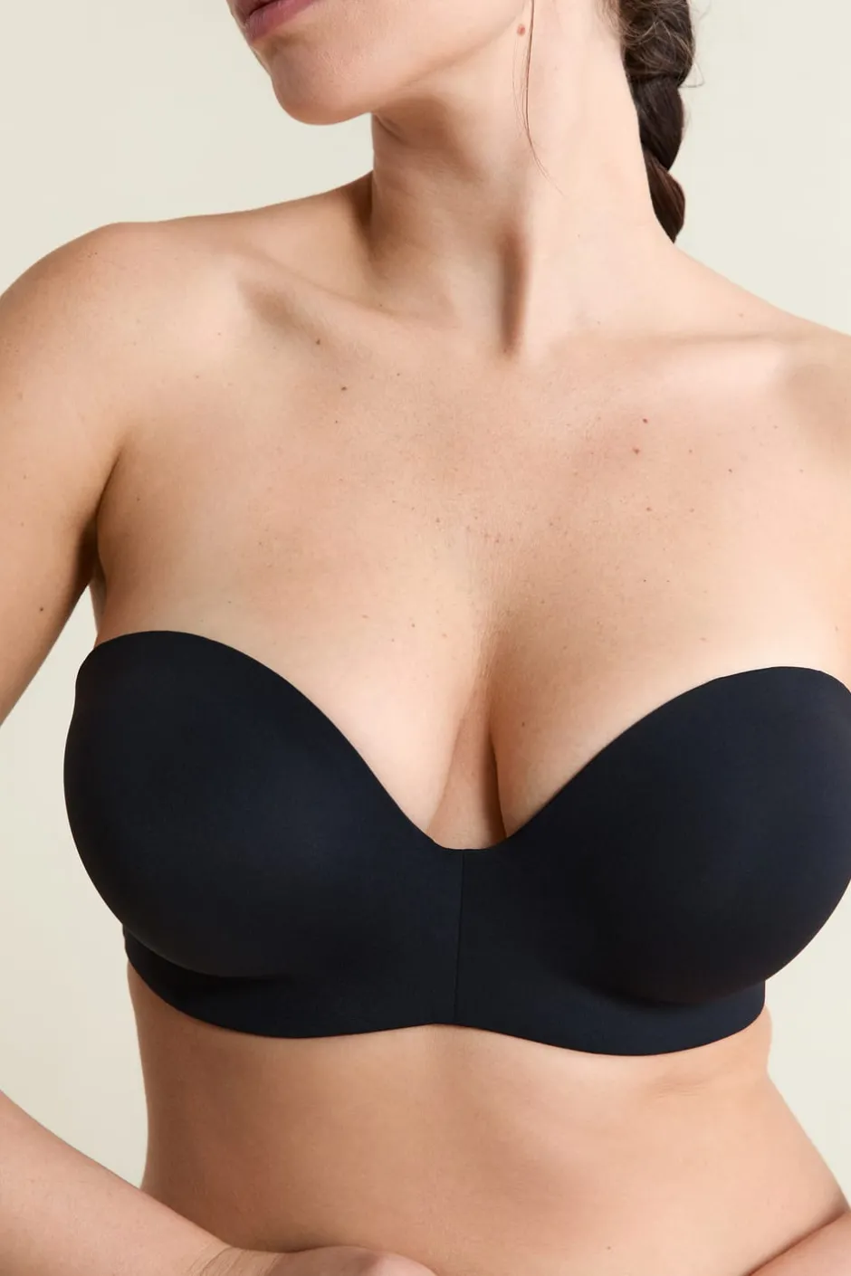 ETAM Sujetadores Invisibles|Sujetadores Deportivos·Sujetadores Invisibles|Sujetador bandeau, copas C-E, tirantes desmontables NEGRO