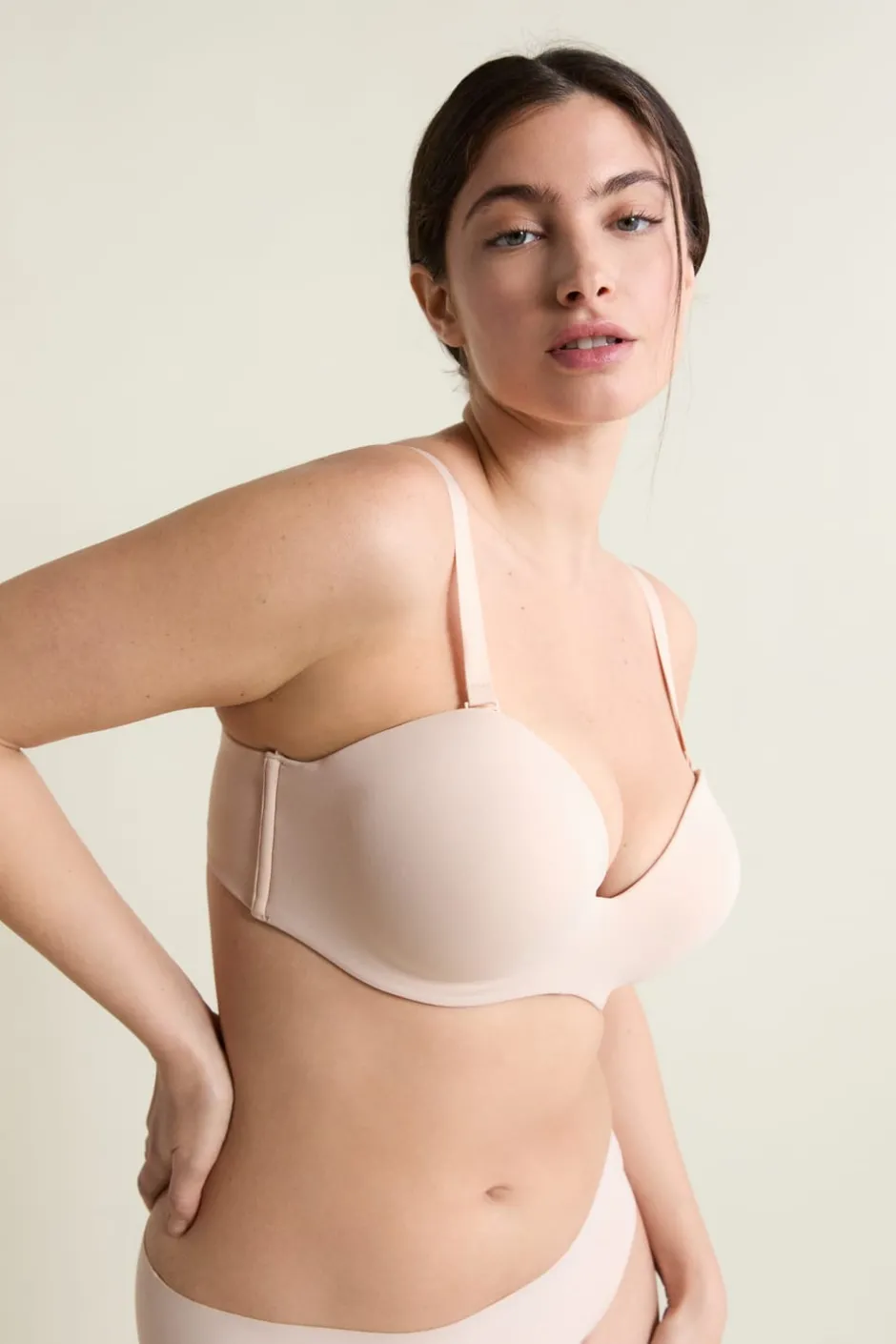 ETAM Sujetadores Invisibles|Sujetadores Deportivos·Sujetadores Invisibles|Sujetador bandeau, copas C-E, tirantes desmontables BLANCO ROTO