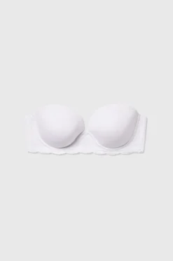ETAM Lencería De Novia|Sujetadores De Encaje|Sujetador bandeau de copas finas BLANCO