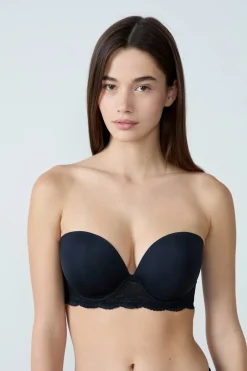 ETAM Sujetadores De Encaje|Sujetadores Talla Grande: Copas D-G|Sujetador bandeau de copas finas NEGRO