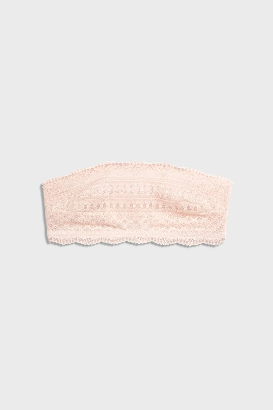 ETAM Sin Tirantes|Sin Aro|Sujetador bandeau de encaje ROSA EMPOLVADO