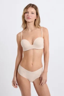 ETAM Sujetadores Invisibles|Sujetadores Deportivos·Sujetadores Invisibles|Sujetador bandeau de microfibra con tirantes desmontables BLANCO ROTO