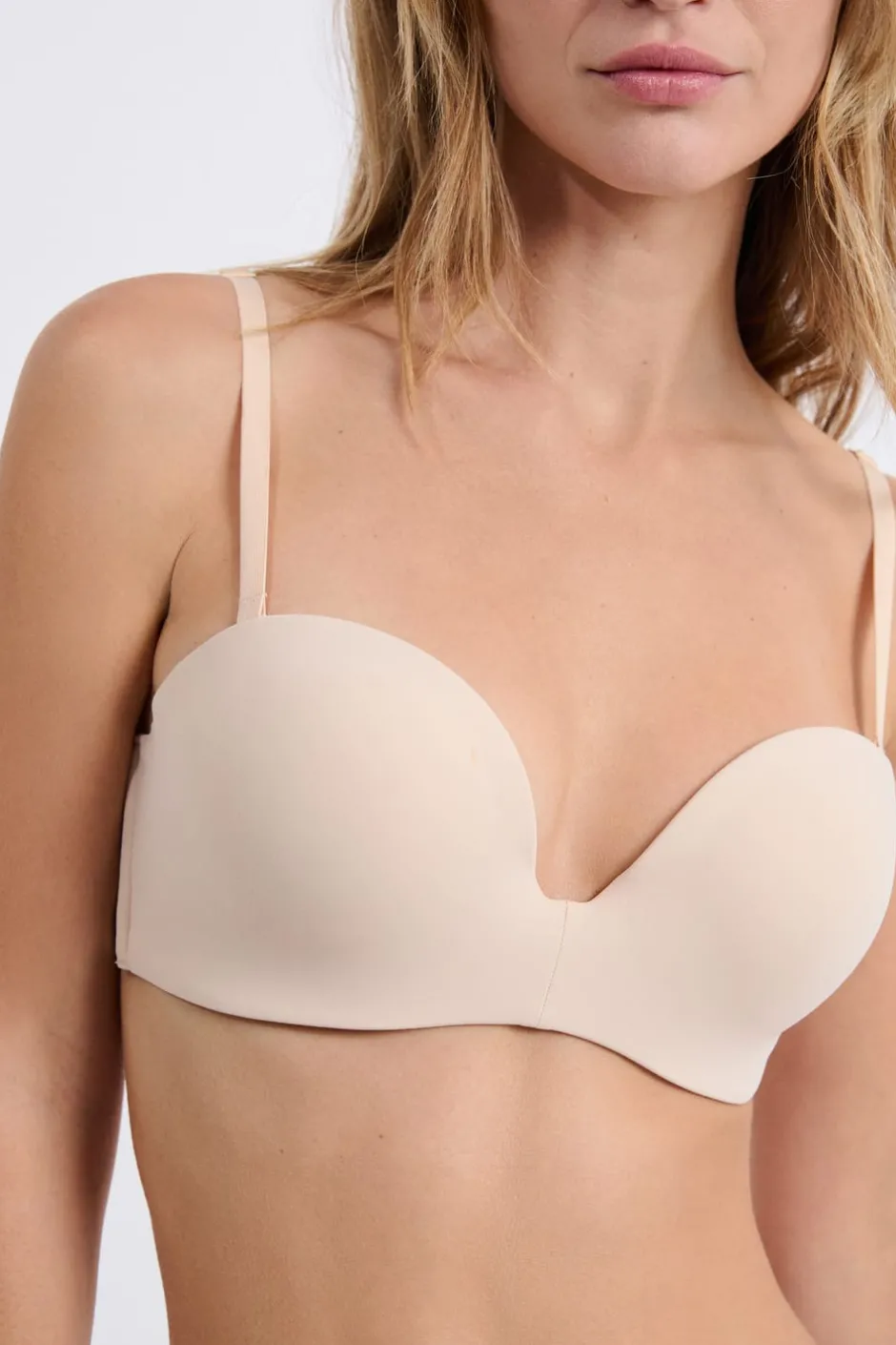 ETAM Sujetadores Invisibles|Sujetadores Deportivos·Sujetadores Invisibles|Sujetador bandeau de microfibra con tirantes desmontables BLANCO ROTO