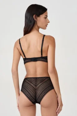 ETAM Sujetadores De Encaje|Sujetadores Talla Grande: Copas D-G|Sujetador bandeau foulard NEGRO