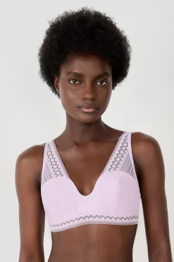 ETAM Sujetadores De Encaje|Sin Tirantes|Sujetador bandeau foulard de encaje LILA