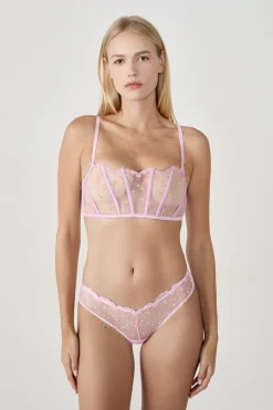ETAM Bustier|Balconette|Sujetador bustier con bordado LILA