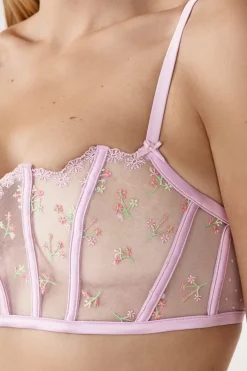 ETAM Bustier|Balconette|Sujetador bustier con bordado LILA