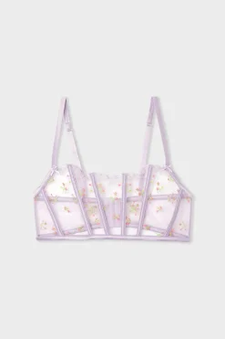 ETAM Bustier|Balconette|Sujetador bustier con bordado LILA