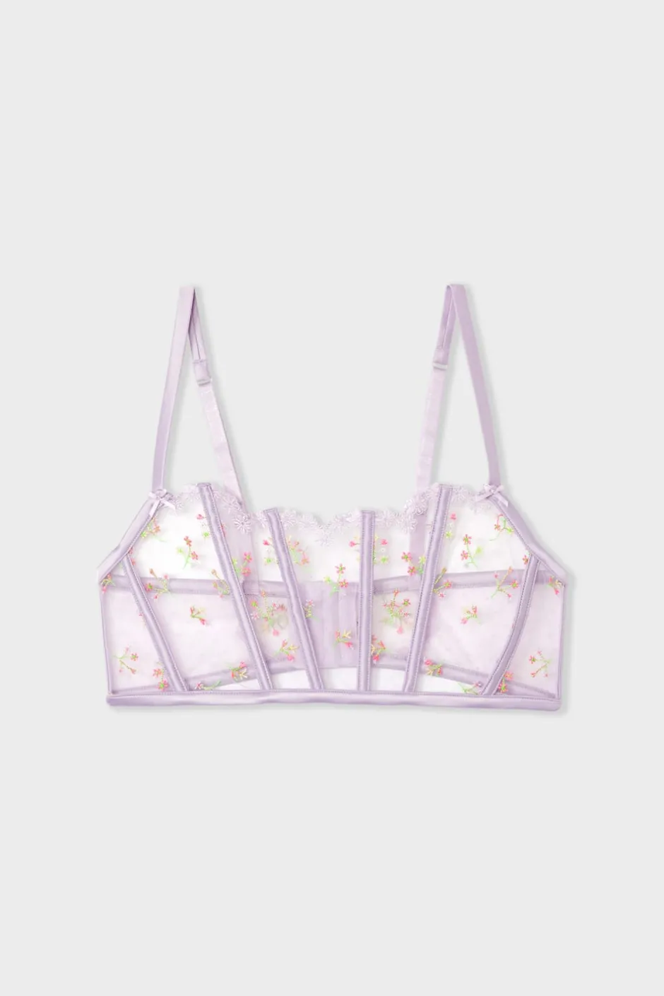 ETAM Bustier|Balconette|Sujetador bustier con bordado LILA