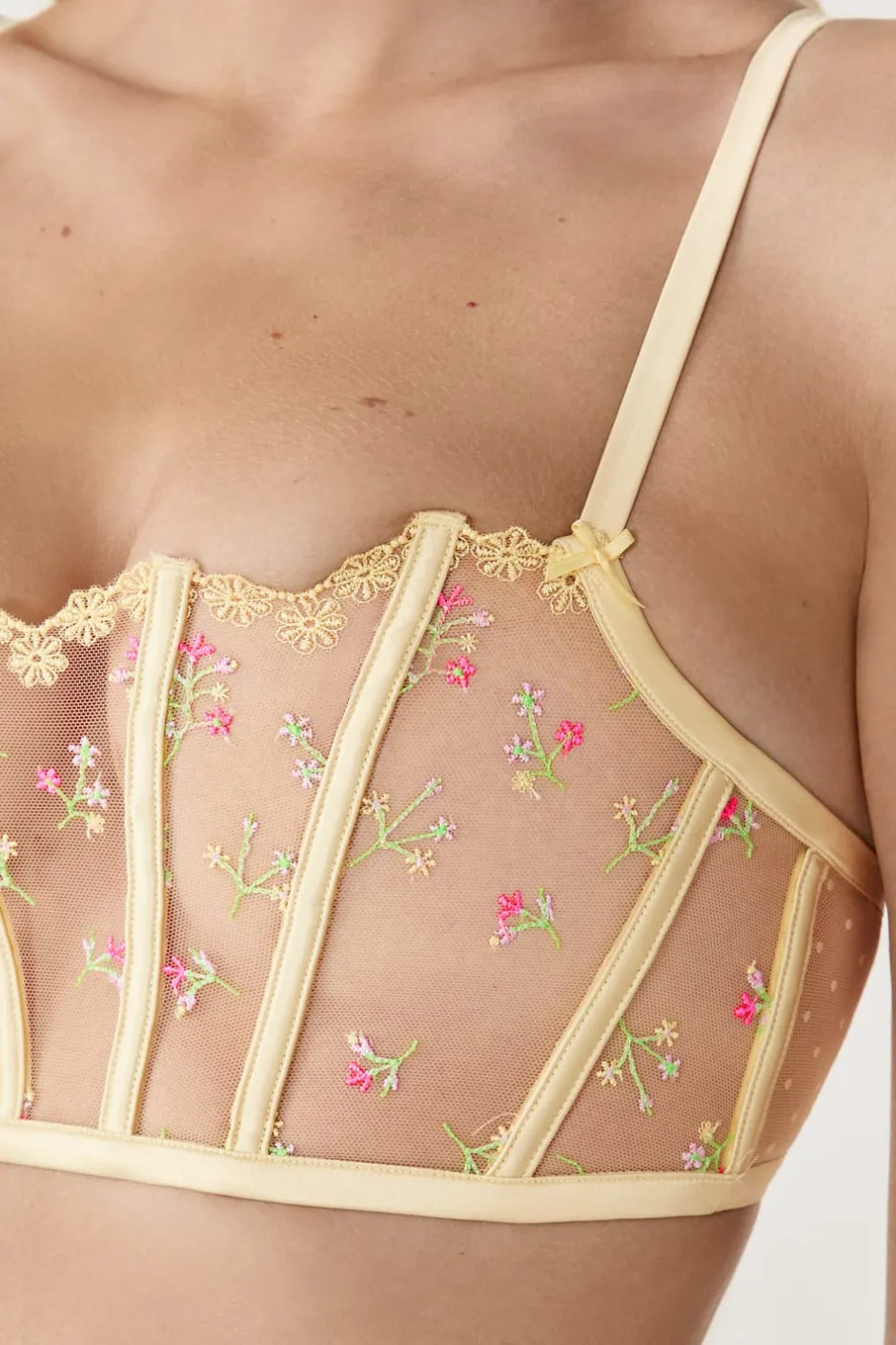 ETAM Bustier|Balconette|Sujetador bustier con bordado VAINILLA