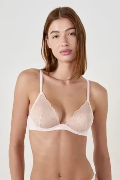 ETAM Sujetadores Sexy|Balconette|Sujetador clásico con bordado ROSA POLVO