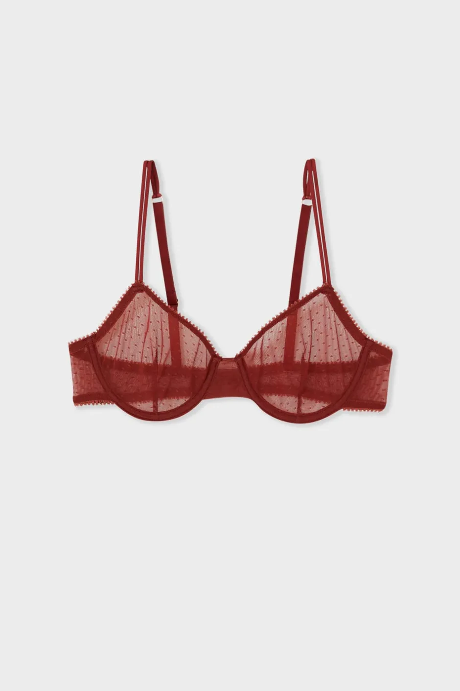ETAM Sujetadores Talla Grande: Copas D-G|Balconette|Sujetador clásico de tul TERRACOTTA