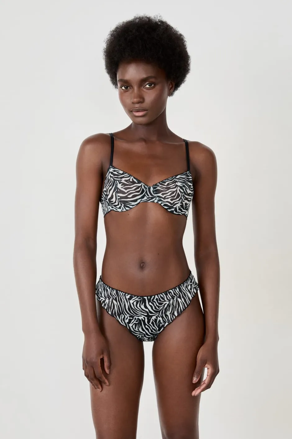 ETAM Balconette|Sujetador clásico de tul cebra ESTAMPADO