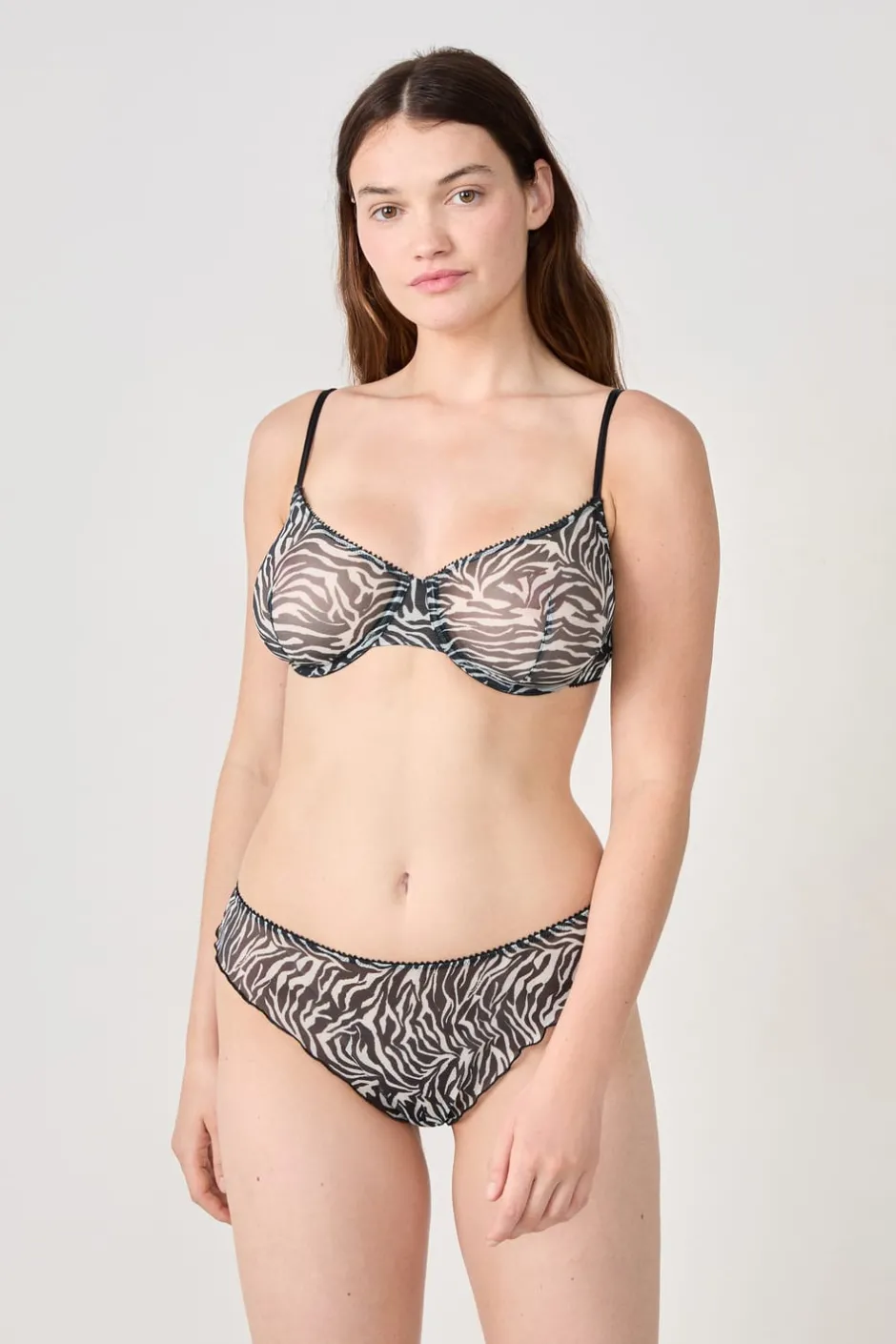 ETAM Balconette|Sujetador clásico de tul cebra ESTAMPADO
