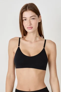 ETAM Bralette|Sin Aro|Sujetador de algodón de máxima comodidad NEGRO