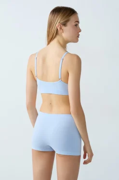 ETAM Bralette|Sin Aro|Sujetador de algodón de máxima comodidad AZUL CIELO