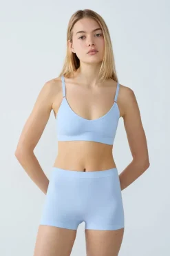 ETAM Bralette|Sin Aro|Sujetador de algodón de máxima comodidad AZUL CIELO