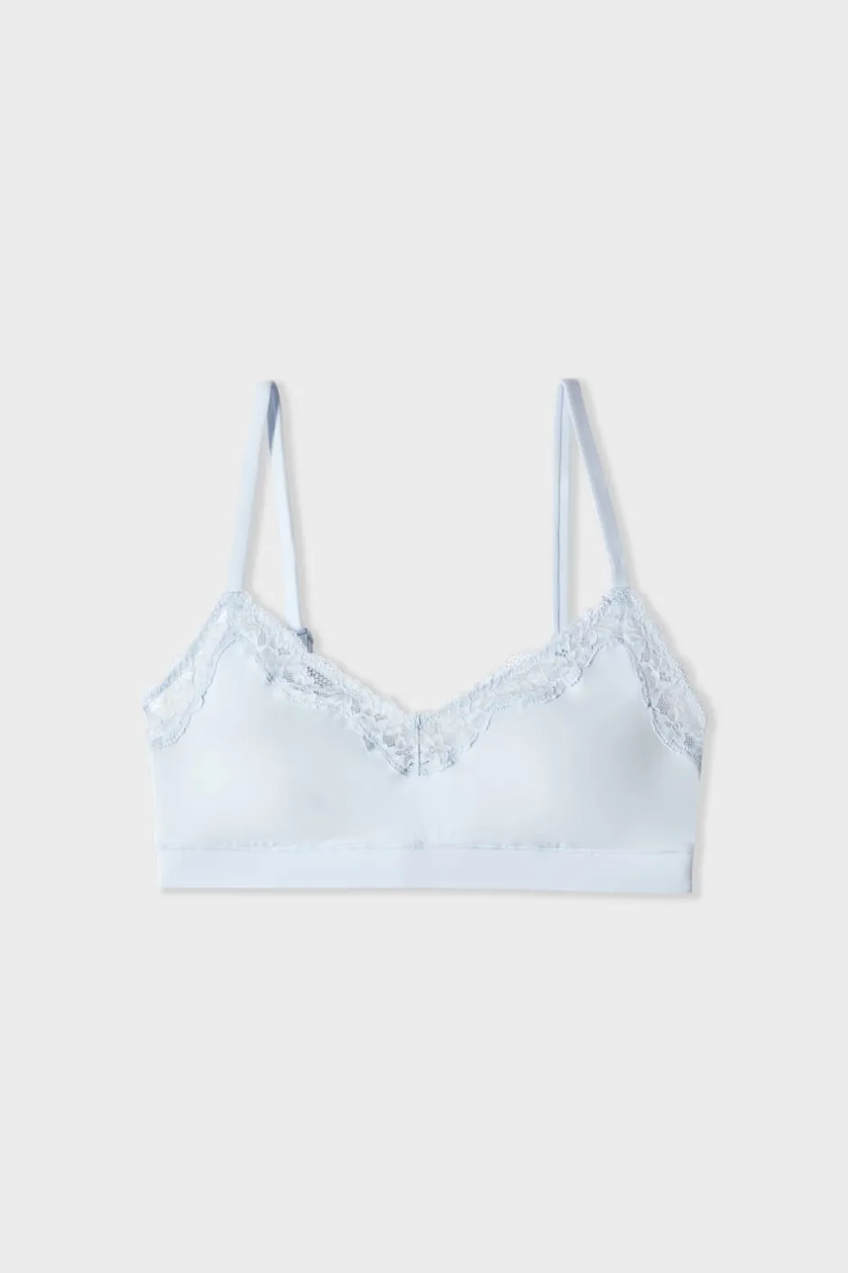 ETAM Bralette|Sin Aro|Sujetador de microfibra y encaje AZUL CIELO