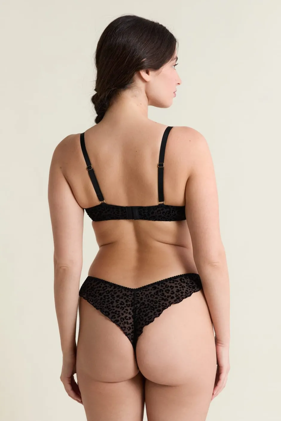 ETAM Sujetadores Talla Grande: Copas D-G|Sujetadores Sexy|Sujetador de tul con estampado de leopardo NEGRO