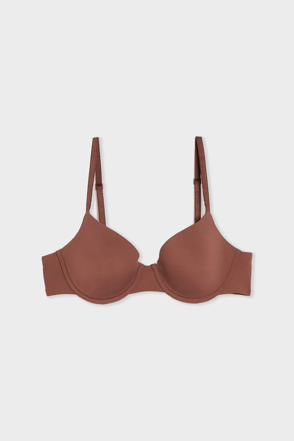 ETAM Sujetadores Talla Grande: Copas D-G|Sujetadores Invisibles|Sujetador Nº 4 - Sujetador de copas finas MARRON