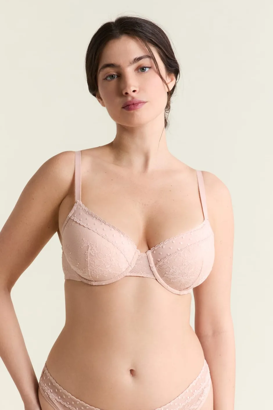 ETAM Sujetadores Talla Grande: Copas D-G|Balconette|Sujetador N.º 4 - Copas finas rosa nude
