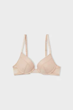 ETAM Push Up|Sujetador N.º 2 - El push-up escote pronunciado con bordado rosa nude