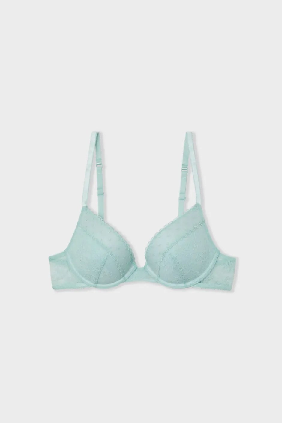 ETAM Push Up|Sujetador N.º 2 - El push-up escote pronunciado con bordado AZUL VERDOSO
