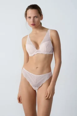 ETAM Push Up|Sujetadores De Encaje|Sujetador Nº 3 - El triángulo push-up ROSA PÁLIDO