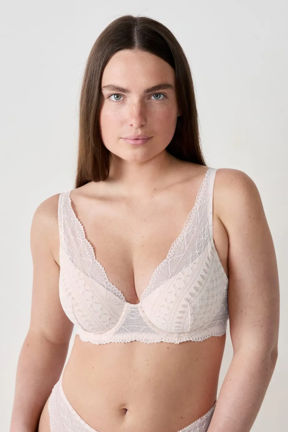 ETAM Push Up|Sujetadores De Encaje|Sujetador Nº 3 - El triángulo push-up ROSA PÁLIDO