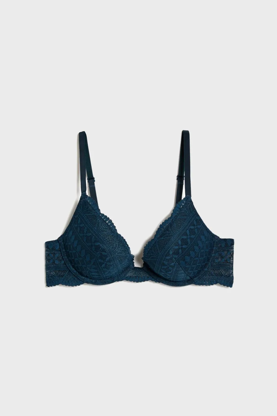 ETAM Push Up|Sujetadores Talla Grande: Copas D-G|Sujetador Nº 2 - Push up escote pronunciado AZUL TINTA