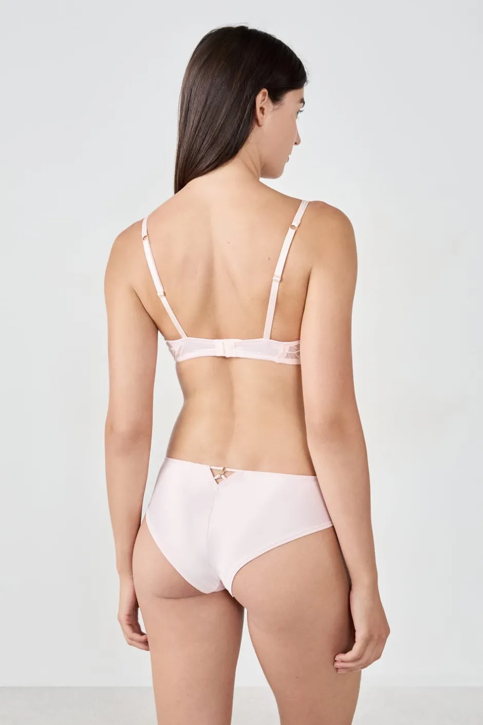 ETAM Sujetadores Talla Grande: Copas D-G|Sujetadores Sexy|Sujetador N.9 - Balconet de encaje ROSA EMPOLVADO