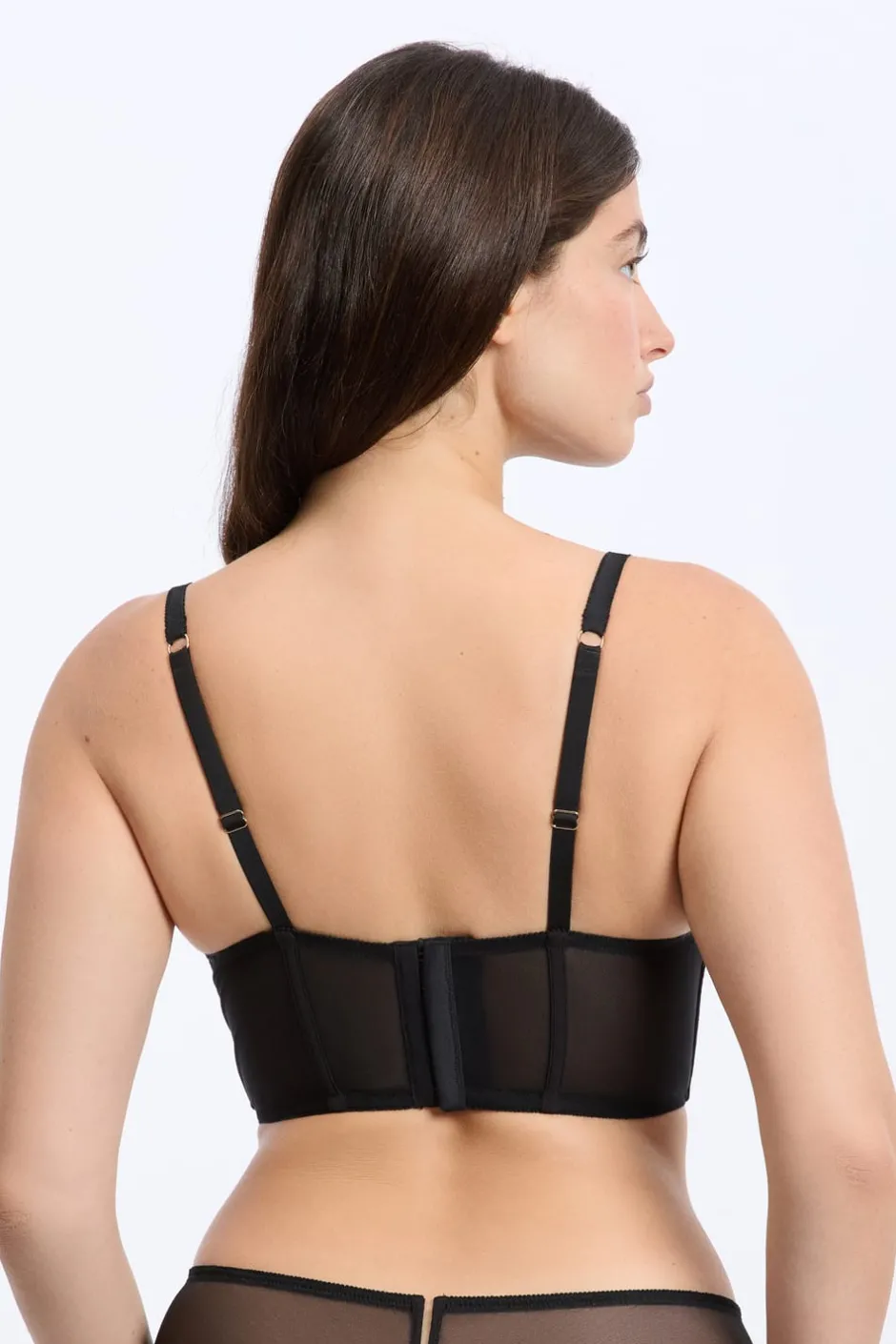 ETAM Sujetadores Talla Grande: Copas D-G|Bustier|Sujetador N.9 - Balconnet de tul NEGRO