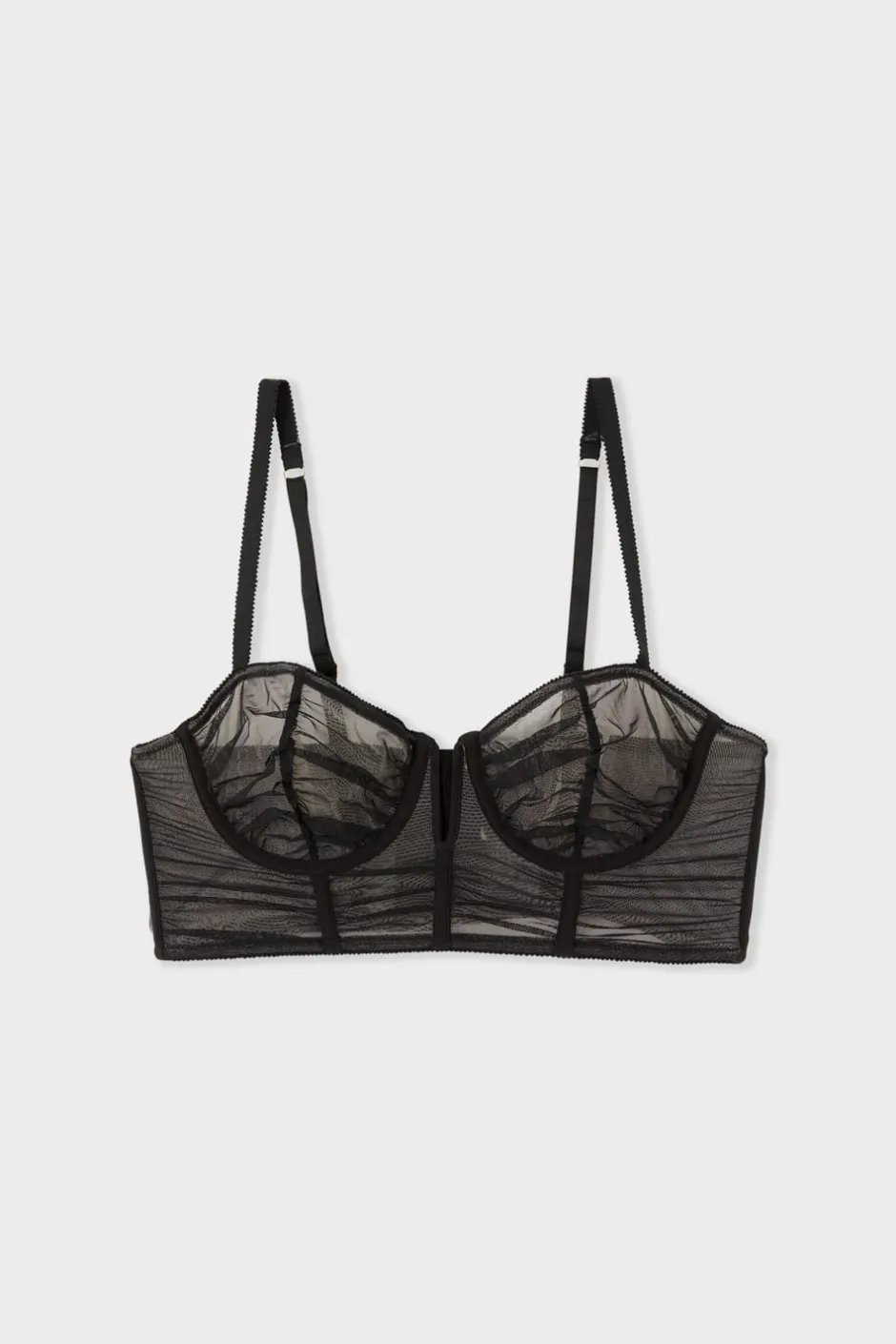 ETAM Sujetadores Talla Grande: Copas D-G|Bustier|Sujetador N.9 - Balconnet de tul NEGRO