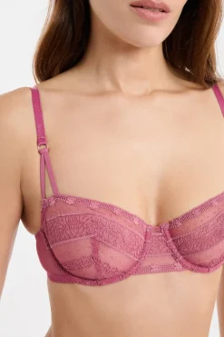 ETAM Sujetadores De Encaje|Sujetadores Talla Grande: Copas D-G|Sujetador N.9 - Balconnet de encaje BLUSH