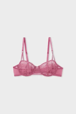 ETAM Sujetadores De Encaje|Sujetadores Talla Grande: Copas D-G|Sujetador N.9 - Balconnet de encaje BLUSH